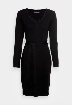 Anna Field Lace Insert V Neckline Loose Dress - Vestido De Punto - Black -Anna Field 04d5fa9dd39844bfa488fdbc592f58c5