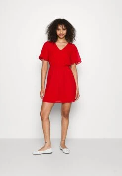 Anna Field V-Neck Sleeve Dress- Vestido Informal -Dark Red -Anna Field 05689bd42fac47e48fb1df1d3913ed34