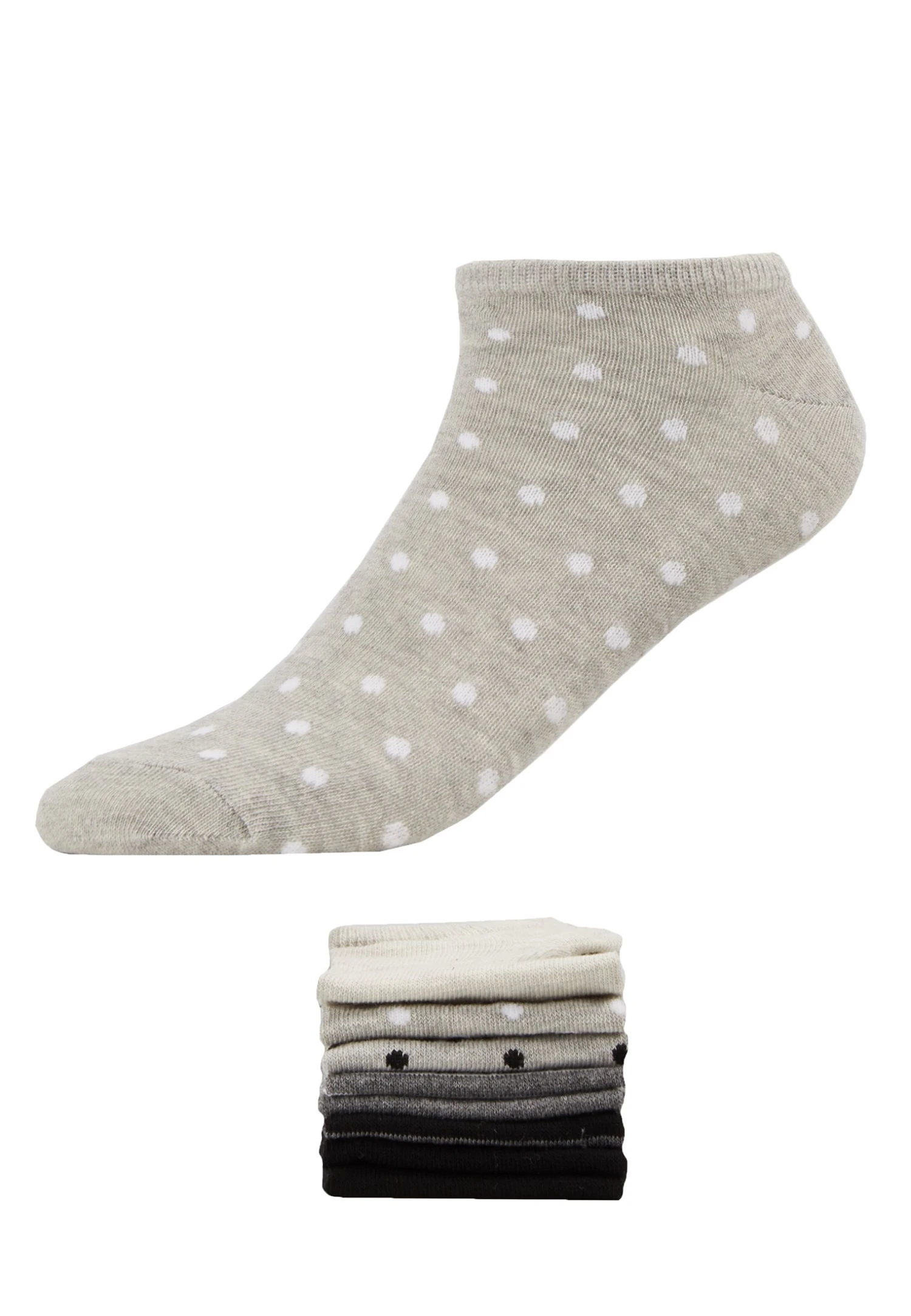 Anna Field 8Pp Spot Stripe- Calcetines - Grey 4 Anna Field 8Pp Spot Stripe- Calcetines - Grey - Imagen 2