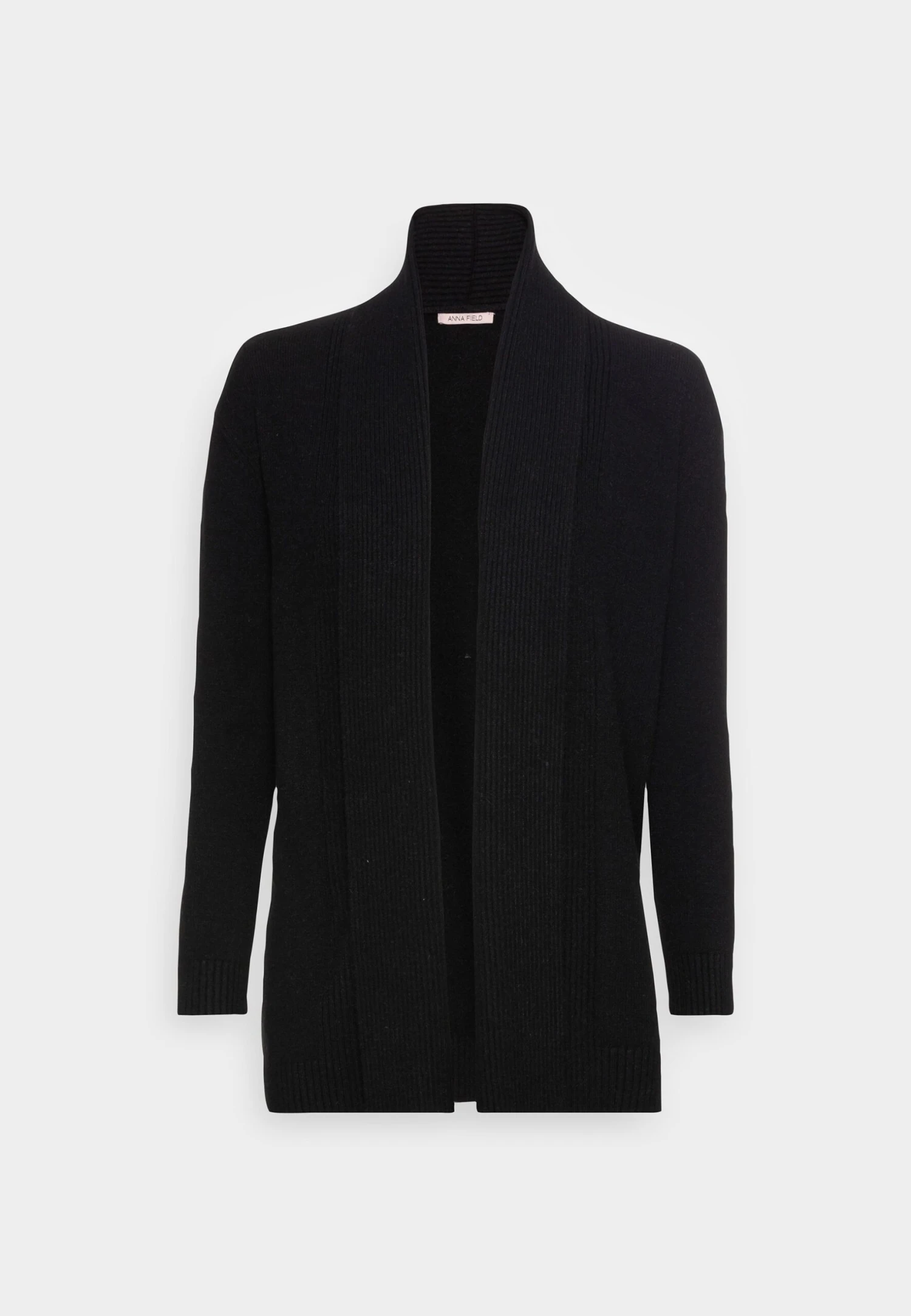 Anna Field Ribbed Fold Collar - Chaqueta De Punto - Black 3 Anna Field Ribbed Fold Collar - Chaqueta De Punto - Black