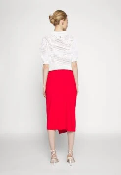 Anna Field Front Knot Midi Skirt - Falda De Tubo - Red -Anna Field 2394618cacfd4cef90fe83c7e4782e61