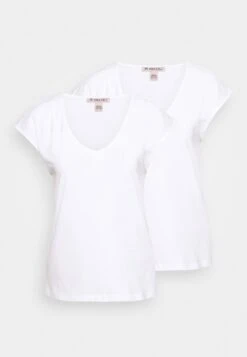 Anna Field Basic V Neck Drop Shoulder 2 Pack- Camiseta Básica - White/White -Anna Field 4bd9b2c16f674d6bbb4e8cbdc342a69c