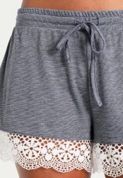 Anna Field Sarah Short Pj Set- Pijama - Off-White/Dark Blue -Anna Field 6f89a2a5cdf84a3c8c843968bd01c00e