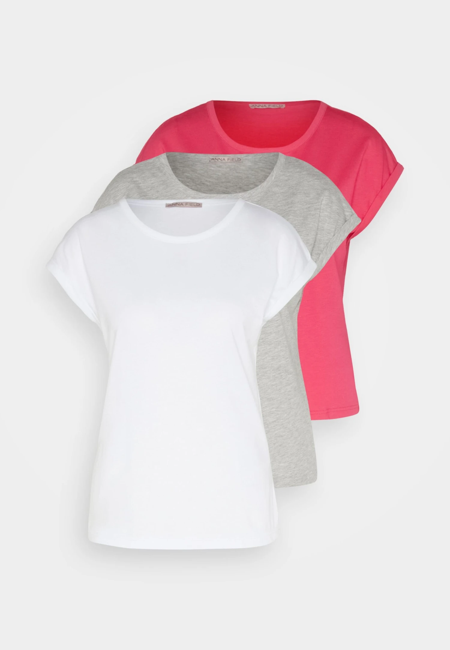 Anna Field 3 Pack - Camiseta Básica - White/Mottled Light Grey 9 Anna Field 3 Pack - Camiseta Básica - White/Mottled Light Grey - Imagen 7