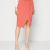 Anna Field Front Knot Midi Skirt - Falda De Tubo - Red -Anna Field b8da11cd04e64f39b52edca1d7be0401